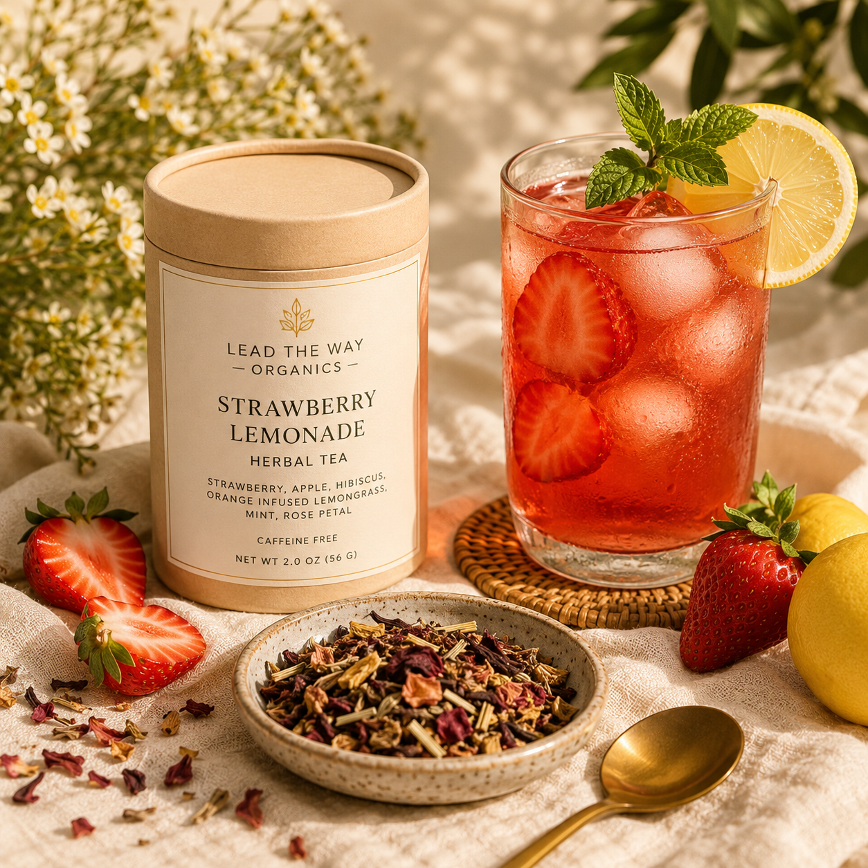 Strawberry Lemonade Organic Herbal Tea | Antioxidant Rich