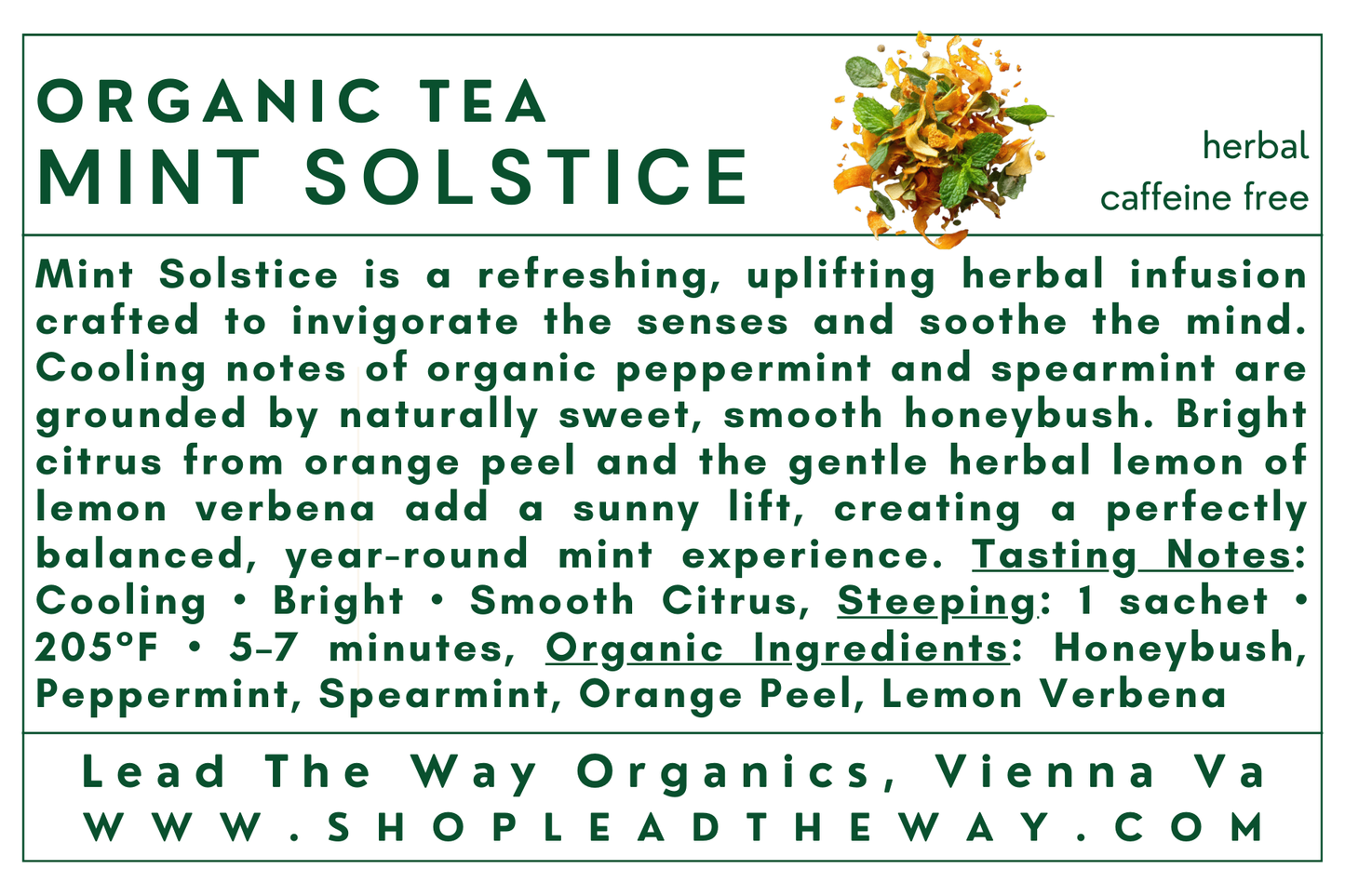 Mint Solstice Organic Herbal Tea