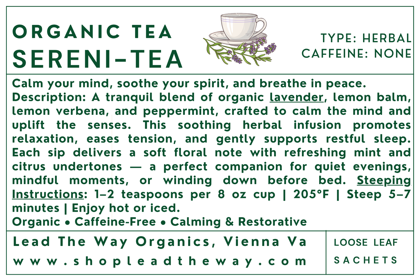 SereniTea – Calming Herbal Tea Blend