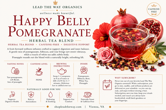 Happy Belly Pomegranate – Herbal • Caffeine-Free • Gut-Friendly & Bright