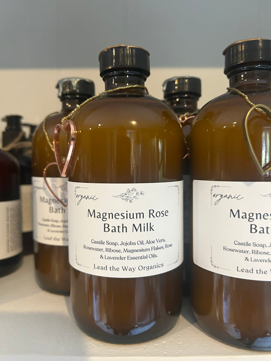 Organic Bath Milk — Magnesium Rose, 16 ounces