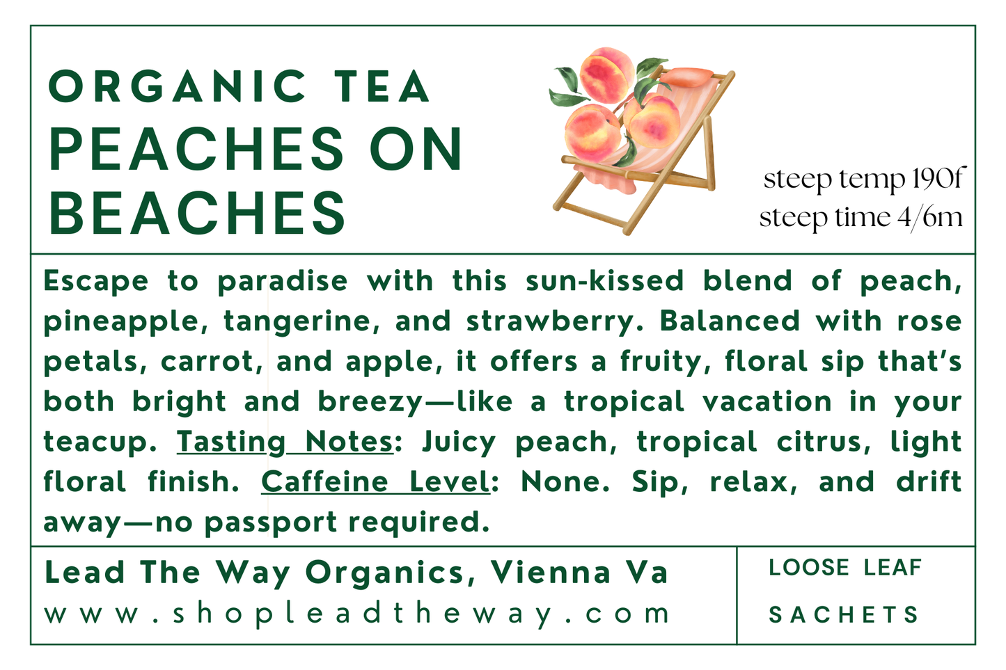 Peaches on Beaches - Organic Hand Blended Tea
