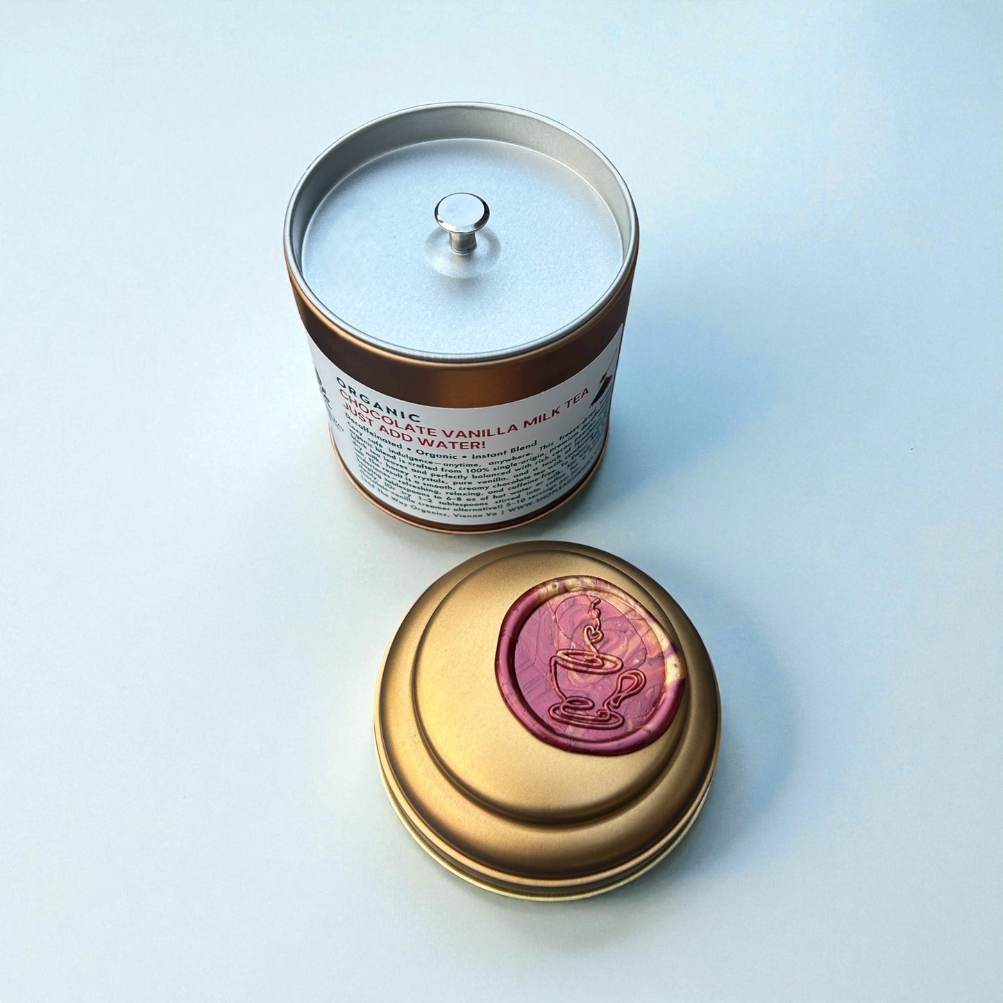 Chocolate Vanilla Milk Tea • Decaf • 8 ounce tin