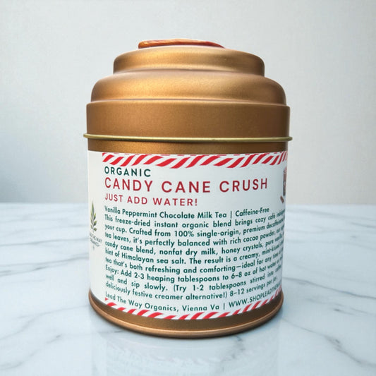 Candy Cane Crush Chocolate Vanilla Milk Tea | 8 ounce tin