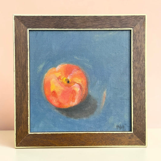 Peach Study No. I - Original Oil Painting • Framed • 10 × 10