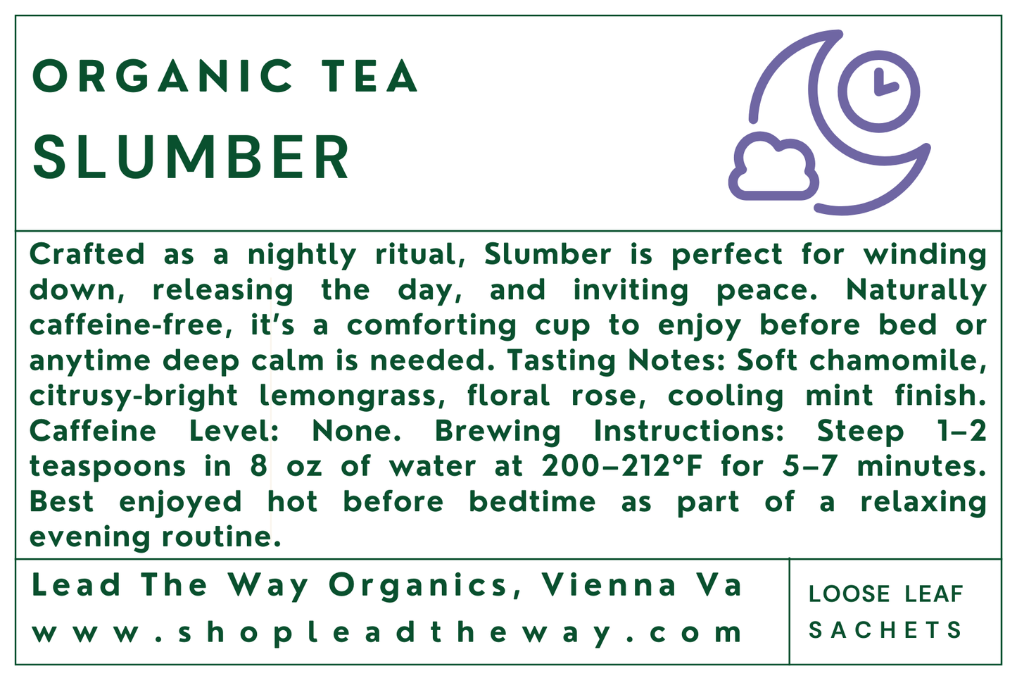 Slumber Restful Sleep - Organic Hand Blended Tea