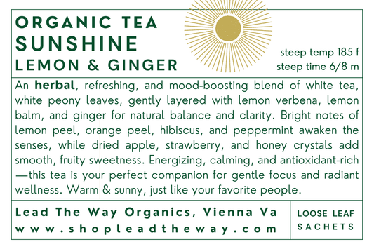 Sunshine Lemon & Ginger – White Tea • Low Caffeine • Bright & Uplifting