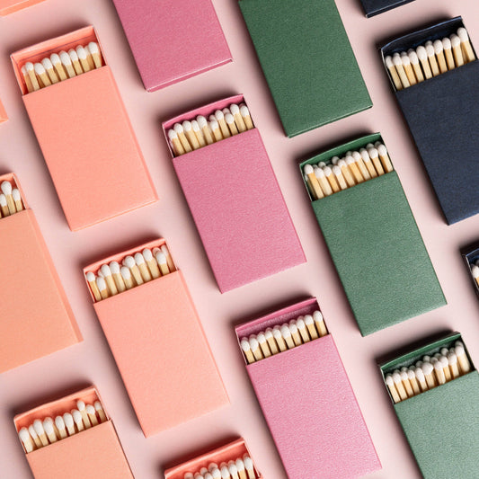 Iridescent Color Matchbox with White Matchsticks